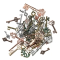 Ciondoli a chiave vintage in lega con cuori steampunk per creazione gioielli fai da te - 20g/Confezione (Circa 7-85mm) / Multicolore