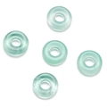 Detail von hellgrünen, lichtdurchlässigen Glas-O-Ring-Abstandshalterperlen für DIY-Schmuck - 10 Stk/Packung 3.8x12.5mm / Grün