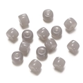 Close-up of pigeon gray glass cylinder beads for DIY jewelry with vertical drill holes - 1 String (Approx. 60 Pcs, 6x8.5mm) / Jelly Light Gray