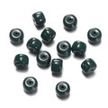 Deep green cylindrical glass beads with polished finish for DIY jewelry making and crafts - 1 String (Approx. 60 Pcs, 6x8.5mm) / Solid Dark Green