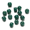 Macro shot of dark green cylinder resin beads with center holes for DIY jewelry making - 1 String (Approx. 60 Pcs, 6x8.5mm) / Solid Dark Green