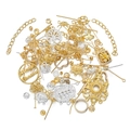 Assortiment de composants de bijoux DIY dorés et argentés avec des breloques et des perles - Bicolore Or & Argent