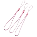 Detailed view of three pink braided nylon wrist straps with plastic clips for electronics - Length approx 17cm / Pink