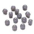 Macro view of greyish-purple cylindrical glass beads for DIY jewelry making - 1 String (Approx. 60 Pcs, 6x8.5mm) / Solid Grey