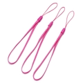 Close-up of rose pink braided nylon wrist straps for phones and electronics - Length approx 17cm / Rose Red