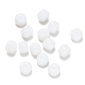 Macro shot of white cylinder glass beads with smooth finish and central hole for DIY jewelry - 1 String (Approx. 60 Pcs, 6x8.5mm) / Solid White