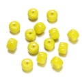 Detailed view of lemon yellow cylinder glass beads for DIY bracelet making projects - 1 String (Approx. 60 Pcs, 6x8.5mm) / Solid Yellow
