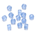 Macro view of translucent light blue cylinder glass beads for DIY jewelry making - 1 String (Approx. 60 Pcs, 6x8.5mm) / Solid Blue