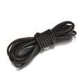 Close-up of dark brown braided cowhide leather rope for handmade jewelry and DIY crafts - 6mm (1m/Pack) / Coffee