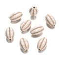 Macro detail of oval synthetic white turquoise beads with vintage brown crackle patterns - Olive Shaped Bead (05) / 1 Piece / Creamy White with Brown Veins