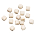 Macro shot of square white turquoise beads with marble texture and pre-drilled holes - Rounded Square Bead (10) / 1 Piece / Creamy White with Brown Veins