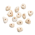 Macro shot of irregular white turquoise skull beads with natural brown veins for DIY jewelry - Irregular Styled Bead (18) / 1 Piece / Creamy White with Brown Veins