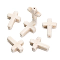 Macro detail of cross-shaped white turquoise synthetic beads with natural marble texture - Cross Shaped Bead (21) / 1 Piece / Creamy White with Brown Veins