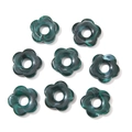 Macro detail of dark green marble patterned acrylic flower beads for jewelry making - 4 Pieces/Pack (26x27mm) / Dark Green
