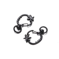 Dettaglio di moschettoni a forma di fragola nera opaca per la creazione di gioielli fai da te - 5 Pezzi/Confezione (24.5*36mm/Foro 8.7mm) / Nero