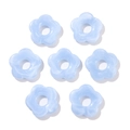 Detailed close-up of 26mm blue acrylic five-petal flower beads with marble texture - 4 Pieces/Pack (26x27mm) / Light Blue
