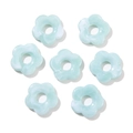 Macro view of 26mm mint blue acrylic flower beads with marble texture for DIY jewelry - 4 Pieces/Pack (26x27mm) / Light Green
