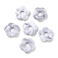 Close-up of 26mm acrylic flower beads with marble texture for DIY jewelry making - 4 Pieces/Pack (26x27mm) / Marble