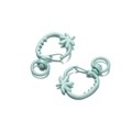 Dettaglio di chiusure a moschettone a forma di fragola verde menta per gioielli fai da te - 5 Pezzi/Confezione (24.5*36mm/Foro 8.7mm) / Verde Lago