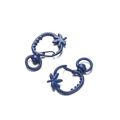 Dettaglio di fermagli a moschettone a forma di fragola blu opaco per accessori DIY - 5 Pezzi/Confezione (24.5*36mm/Foro 8.7mm) / Acquamarina