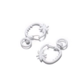Dettaglio di due moschettoni bianchi a forma di fragola con finitura opaca e anelli - 5 Pezzi/Confezione (24.5*36mm/Foro 8.7mm) / Bianco