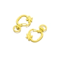 Dettaglio della chiusura in metallo laccato giallo a forma di ananas per portachiavi fai-da-te - 5 Pezzi/Confezione (24.5*36mm/Foro 8.7mm) / Giallo