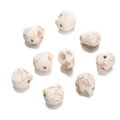 Skull shaped white synthetic turquoise beads with brown marble texture for DIY jewelry - Skull Shaped Bead (27) / 1 Piece / Creamy White with Brown Veins