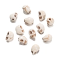 Skull shaped white turquoise beads with distressed finish for DIY jewelry making - Skull Style Loose Bead (28) / 1 Piece / Creamy White with Brown Veins