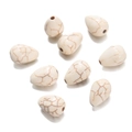 Teardrop white turquoise synthetic beads with natural brown veins for DIY jewelry - Teardrop Shaped Bead (29) / 1 Piece / Creamy White with Brown Veins
