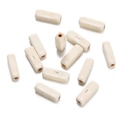 Ivory white cylinder synthetic turquoise stone beads with natural brown veins for DIY - Rounded Rectangle Column Bead (30) / 1 Piece / Creamy White with Brown Veins