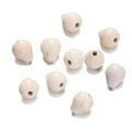 Set of 10 white howlite stone teardrop beads with marble texture for DIY jewelry - Teardrop Pendant Bead (35) / 1 Piece / Creamy White with Brown Veins