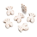 Bear shaped white stone loose beads with marble texture for DIY jewelry making - Bear Shaped Bead (39) / 1 Piece / Creamy White with Brown Veins