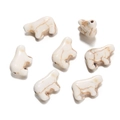 White turquoise bear shaped loose beads with brown veins for DIY jewelry making - Bear Design Bead (42) / 1 Piece / Creamy White with Brown Veins