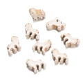 Set of 7 lion-shaped synthetic white turquoise beads with natural marble texture for DIY jewelry - Lion Shaped Bead (45) / 1 Piece / Creamy White with Brown Veins