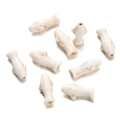 White turquoise fish shaped beads with natural brown veins for DIY jewelry making - Fish Shaped Bead (47) / 1 Piece / Creamy White with Brown Veins