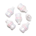 Ciondolo a forma di bottiglia di cola in acrilico cangiante con scritta rosa per gioielli - Stile Bottiglia di Soda a Colori Solidi / 2 Pezzi (19x30mm) / Bianco