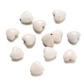Heart-shaped white turquoise loose beads with natural brown veins for DIY jewelry - Heart Shaped Bead (50) / 1 Piece / Creamy White with Brown Veins