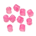 Macro detail of cylindrical magenta acrylic stone beads with white marble texture - 10 Pieces/Pack (11.5x12mm, 2.3mm Hole) / Pink