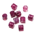 Detail of magenta acrylic barrel beads with white marble texture for DIY jewelry making - 10 Pieces/Pack (11.5x12mm, 2.3mm Hole) / Purple