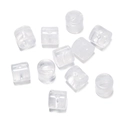 Macro shot of white translucent acrylic cylinder beads for DIY jewelry making - 10 Pieces/Pack (11.5x12mm, 2.3mm Hole) / White