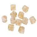 Close-up of cream marble cylinder acrylic beads for DIY jewelry and necklaces - 10 Pieces/Pack (11.5x12mm, 2.3mm Hole) / Tan