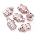 Macro dei ciondoli a bottiglia di cola in acrilico oro rosa con fori per gioielli fai da te - Stile Bottiglia di Soda Metallico / 2 Pezzi (19x30mm) / Rosa
