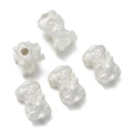 Close-up of five white pearlized mythical creature charms for DIY jewelry making - 2 Pieces/Pack / Baby Pi Xiu Silver