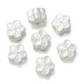 Macro view of pearl white plum blossom beads with delicate engraved stamens and side holes - 2 Pieces/Pack / Peach Blossom Straight Hole