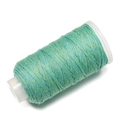Dettaglio del cordoncino in cotone intrecciato verde e blu da 1,2 mm su una bobina - 10m/Confezione (Circa 9g) / Intrecciato Verde e Blu Lago(M2)