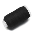 Nahaufnahme von 1,2 mm schwarzem Baumwollfaden auf einer weißen Kunststoffspule - 10m/Packung (ca. 9g) / Schwarzer Stil(M16)