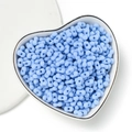 Sky blue 4mm acrylic peanut beads with double holes for DIY jewelry making - Solid Blue