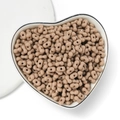 Brown 4mm acrylic peanut beads for DIY jewelry making in a white heart dish - Solid Khaki