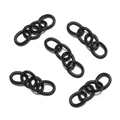 Detail of matte black four-link metal extension chains for DIY jewelry making and crafts - 30 Pieces/Pack (1.5x7x9x27mm) / Black