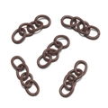 Detailed view of five brown four-link acrylic chain extenders for DIY accessory making - 30 Pieces/Pack (1.5x7x9x27mm) / Coffee